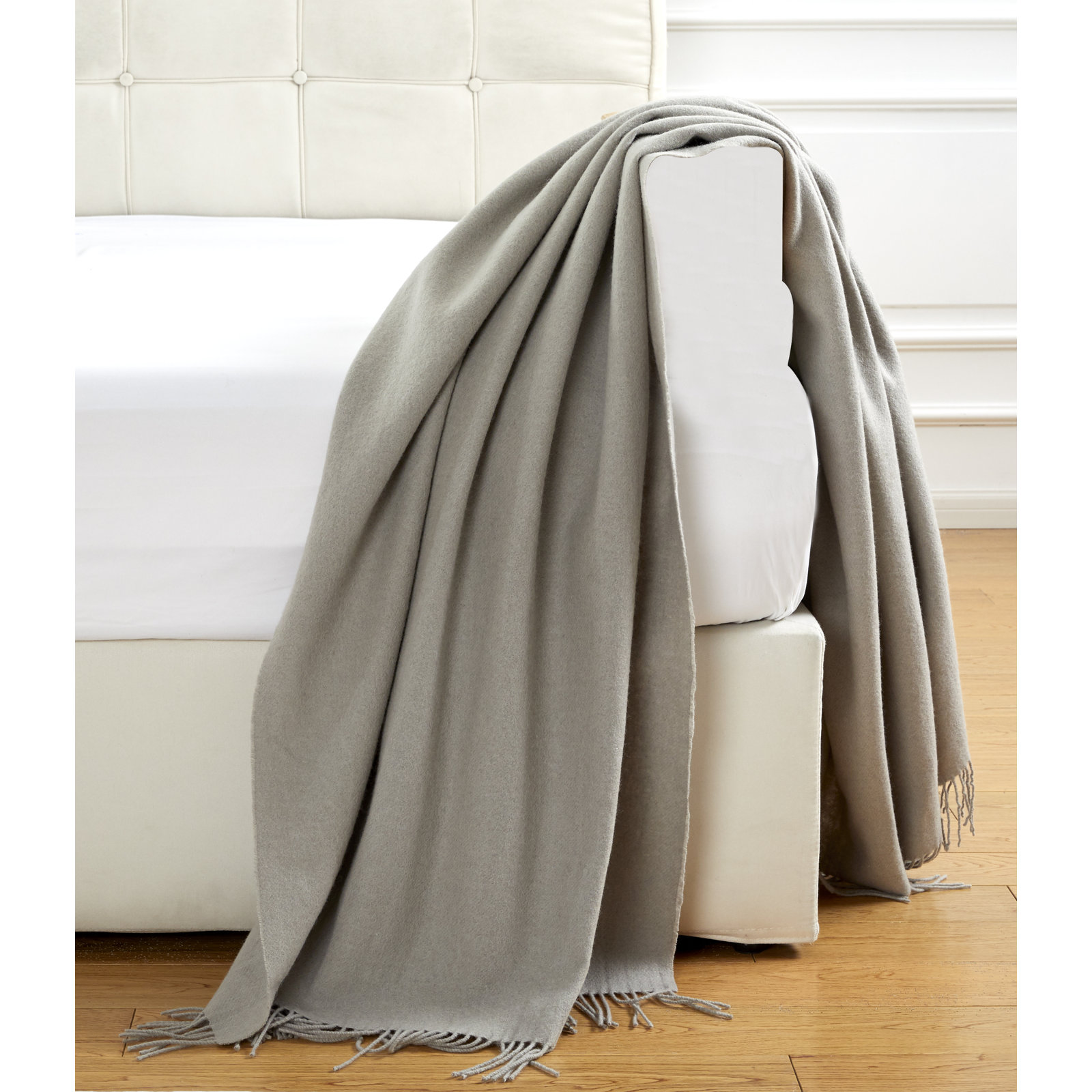Campera Merino Wool Throw Blanket, Gray