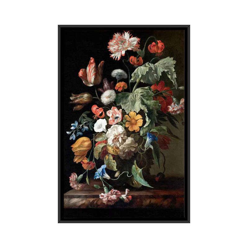 «Still-Life With Flowers, c. 1700», impression sur toile tendue, H 26 po x l 18 po x P 1,5 po, Toile avec cadre noir
