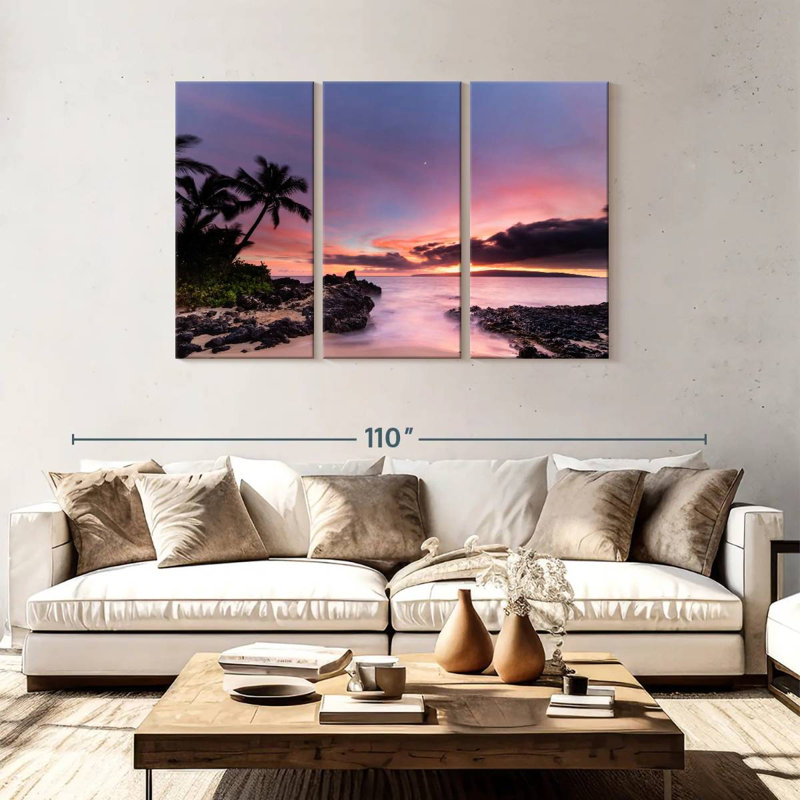 Gillard, Makena Cove, Hawaii, coucher de soleil, H 20 po x l 33 po