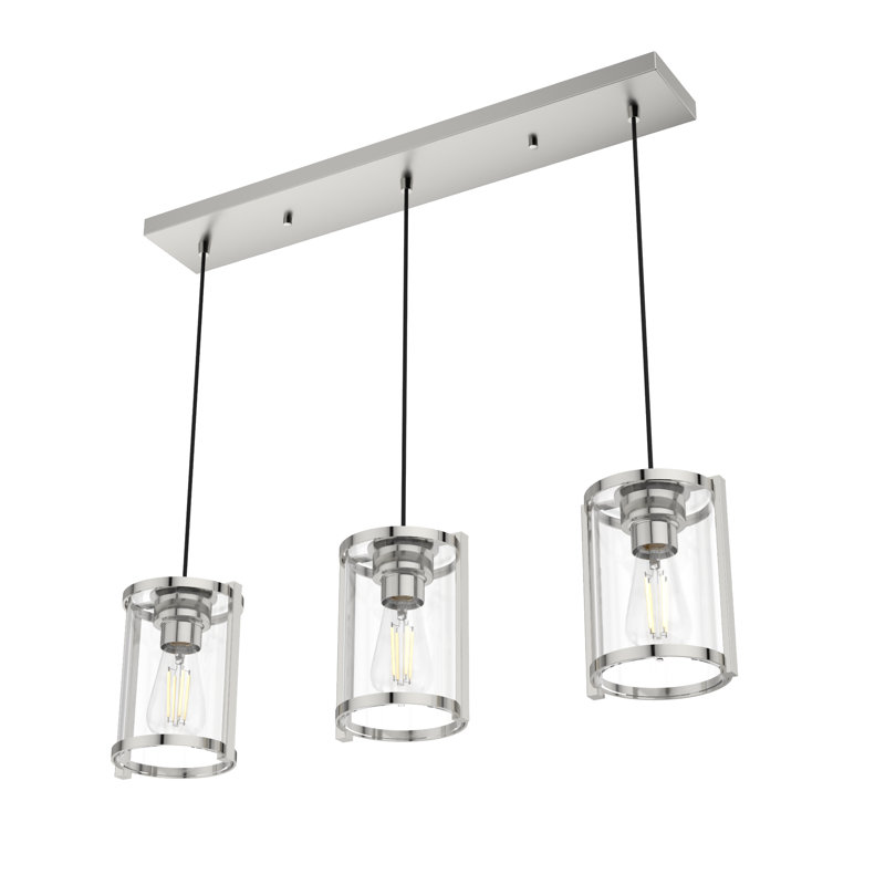 Astwood 3 - Light Kitchen Island Linear Pendant, Polished Nickel