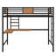 Lit mezzanine simple en métal avec étagères intégrées Modern-1919574463