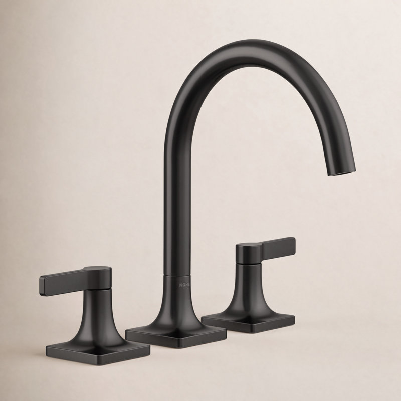 Deck Mounted Bath Faucet, Matte Black