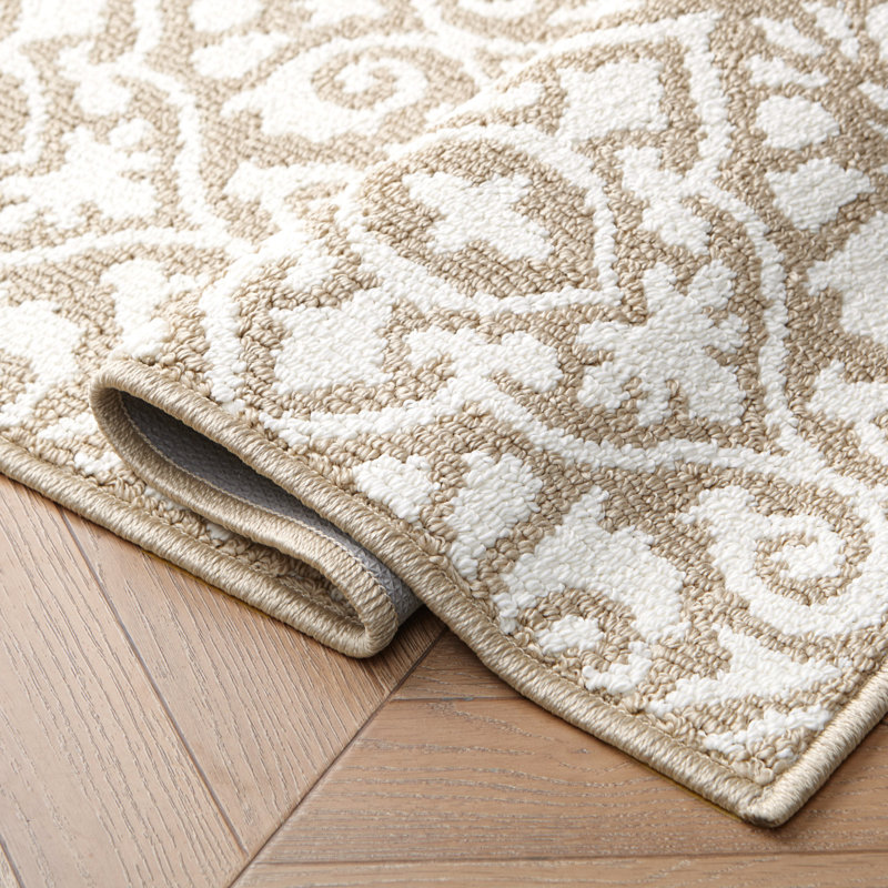 Laura Ashley Feya Two-Tone Machine Washable All Loop Tufted Rugs, Rectangle 2'2" x 3'9"/Runner 2'2" x 5', Yellow