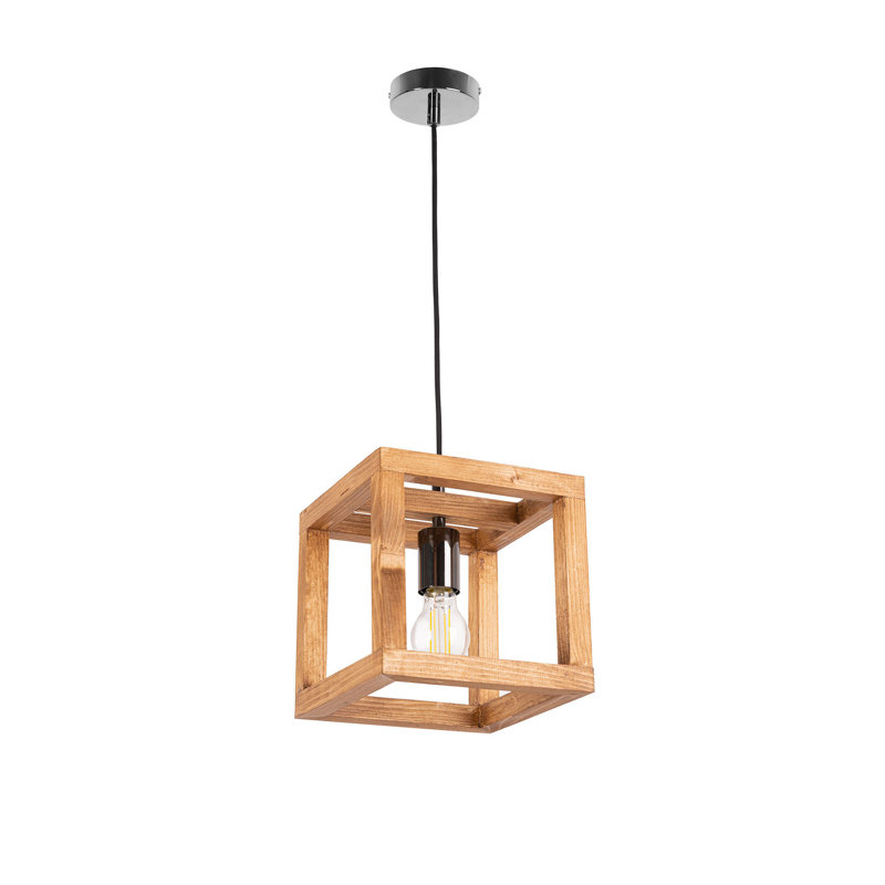 Deanna 1 - Light Oil Lantern Pendant, Varnish, 22cm H x 22cm W x 22cm D