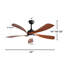 52 inch indoor ceiling fan with 3 color à intensité variable 5 abs blades remote control reversible dc motor black with led light