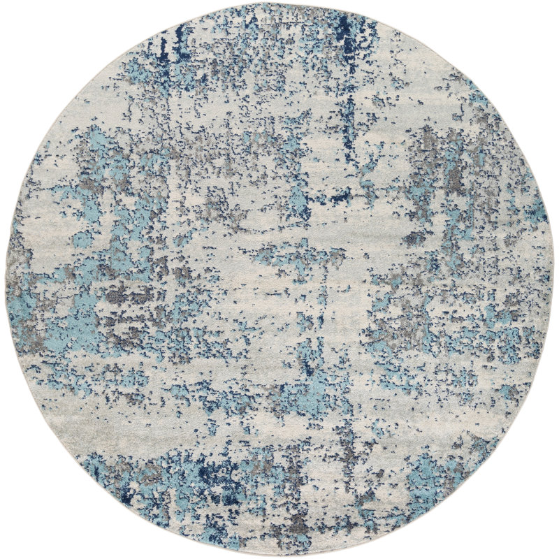 Burnstad Machine Woven Abstract Area Rug, Round 7'10"