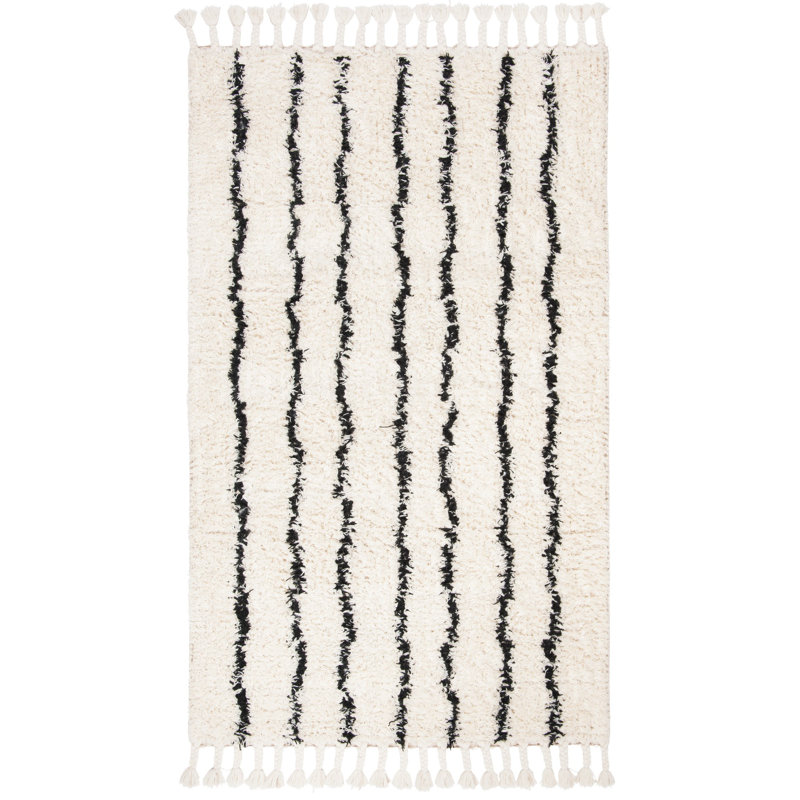 Aitkin Hand Woven Wool Geometric Rug, Rectangle 4' x 6'