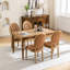 Chaise de salle à manger en similicuir à boucle faite à la main avec mousse à densité et garniture cloutée, ressort intérieur en acier, ensemble de 2