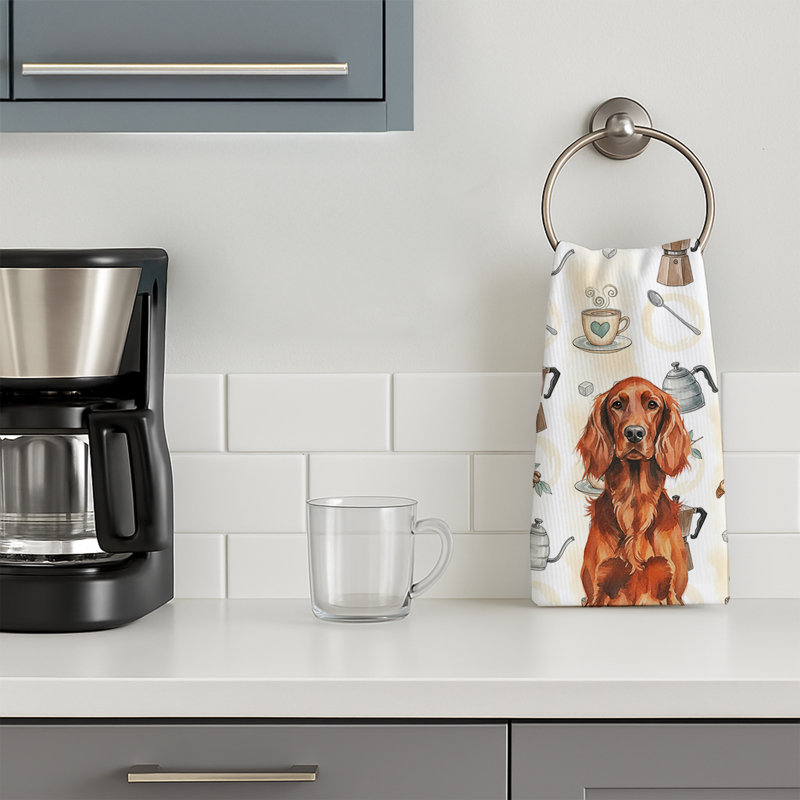 Irish Setter Coffee Bar Kitchen Towel, Irish Setter