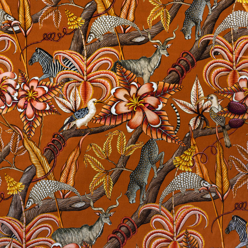 Ardmore Velvet Fabric, Rust