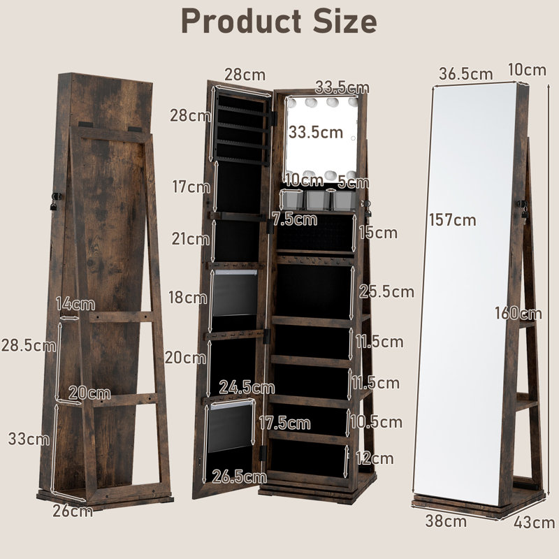 Freestanding Jewelry Armoire