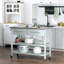 Kitchen Cart With Stainless Steel Top, 2 Open Shelves, Drawers, Grey, Rustic Style For Home Island, Inspired Decor