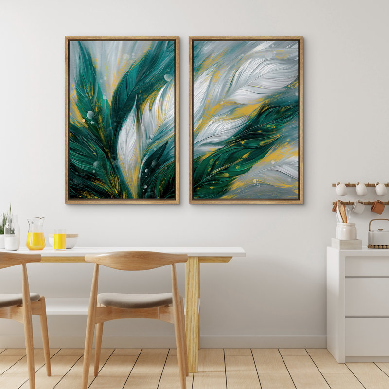 Emerald Green Feather, Naturel, H 24 po x l 16 po