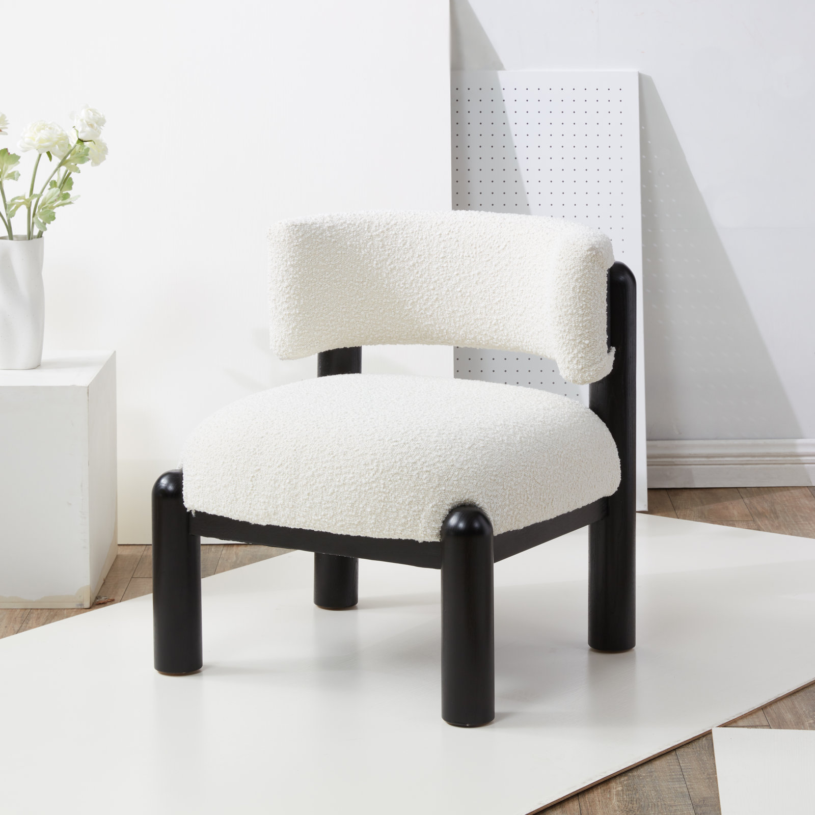 Lilou Pine Barrel Chair, Ivory