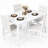 Modern Faux Marble Dining Table Set for 4-672735975-672198752