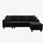 Canapé modulaire droit avec repose-pieds, canapé d'angle convertible avec rangement pour accoudoirs-150313371