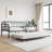 Metal Daybed Frame With Trundle, Heavy Duty Steel Slat Support Sofa Bed Platform With Headboard, No Box Spring Needed
