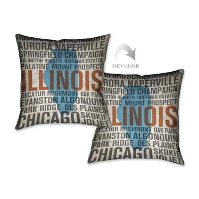 States Illinois Indoor Decorative Pillow