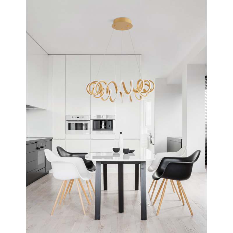 1 - Light LED Geometric Pendant, Gold