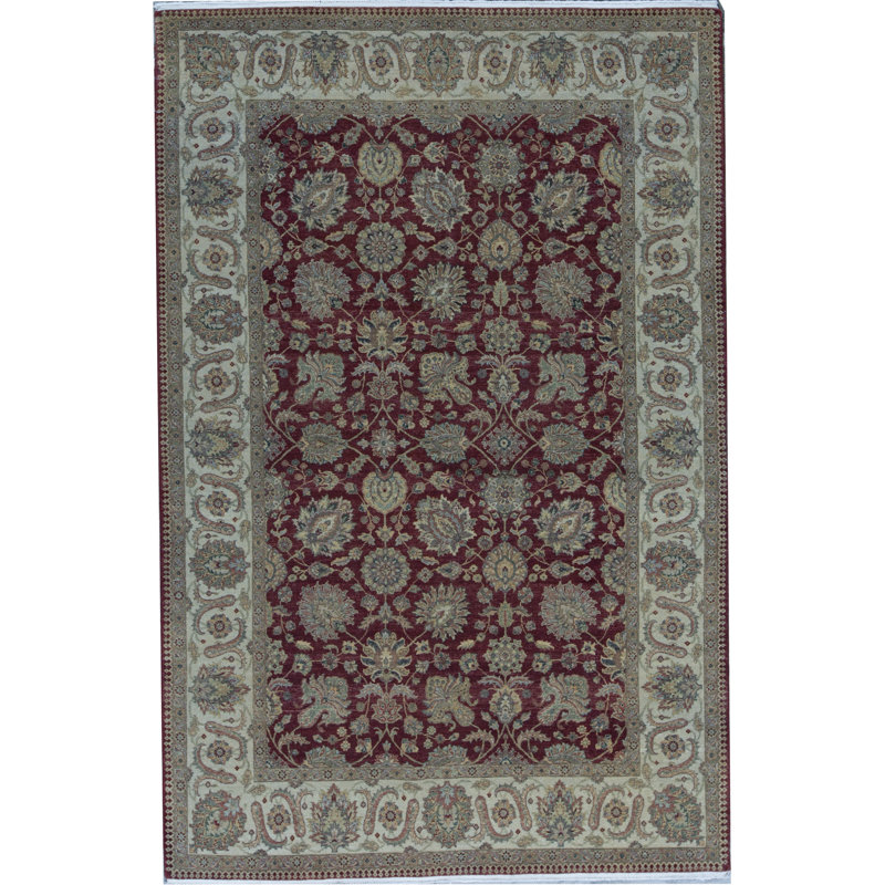 Shamas Oriental Area Rug in Red/Ivory/Green/Yellow
