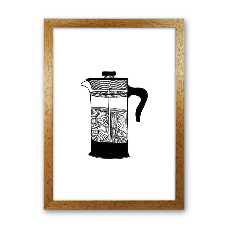 Cafetiere by Carissa Tanton - Print, 46cm H x 34cm W x 3cm D, Oak Framed