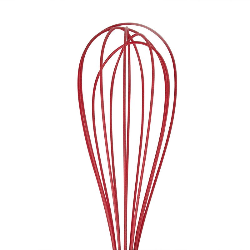 Tovolo 11" Silicone Whip Whisk, Stainless Steel/Cayenne