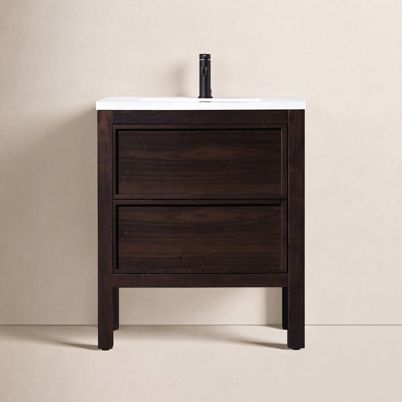 Meuble-lavabo simple 24 po Gonzalo, Noyer foncé