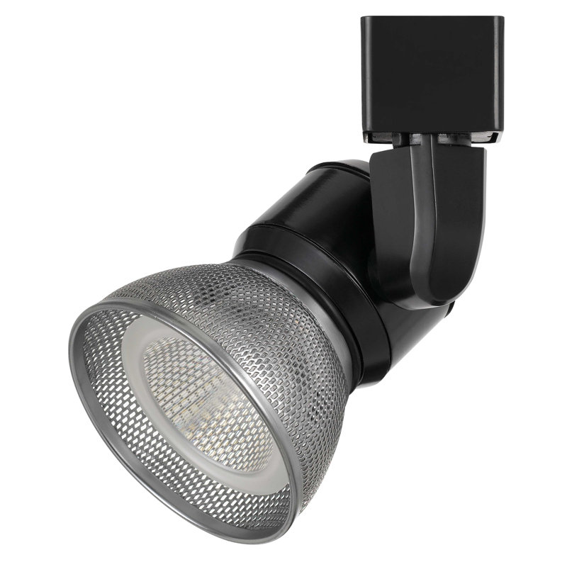 Tête de luminaire de rail del, Acier brossé, Noir