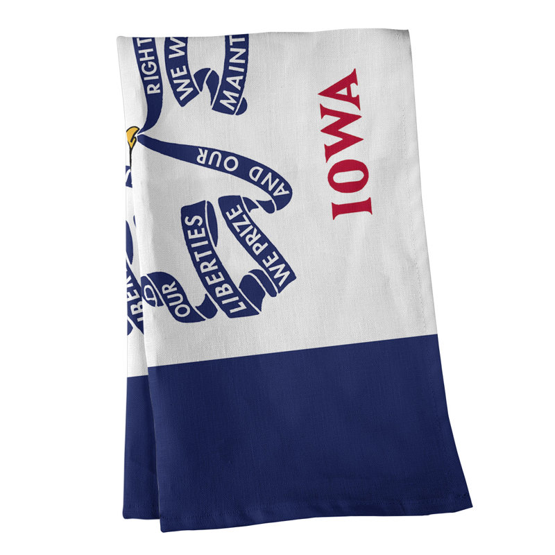 Serviette de thé à drapeau iowa, Sergé de coton