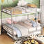 Lit superposé double au-dessus de grand lit double avec lit gigogne en argent - Cadre en fer élégant pour meubles de chambre à coucher-1195653225