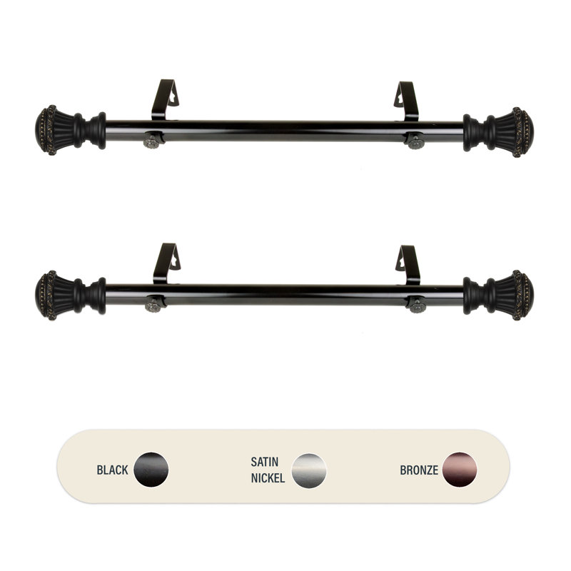 Tringle à rideaux simple Zara Verda, Nickel satiné