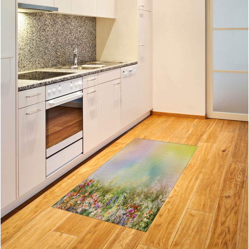 Floral High Density Long Fiber Poly Threads Decorative Area Rug Carpet, Rectangle 2'7" x 5'