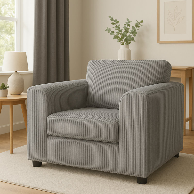 Upholstered Armchair, Silver
