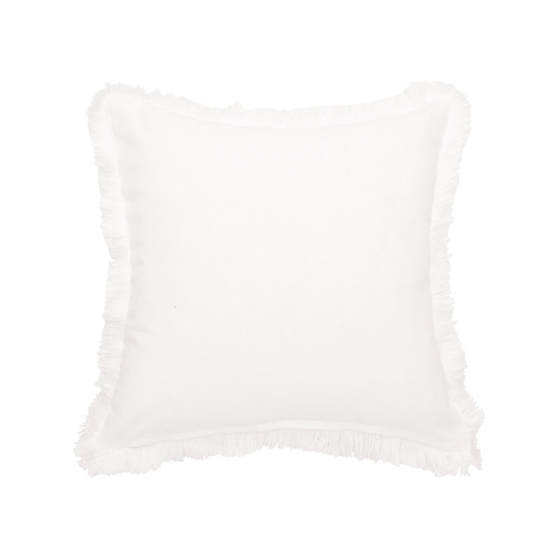 Botanical Hummingbird Embellished Cotton Canvas Throw Pillow