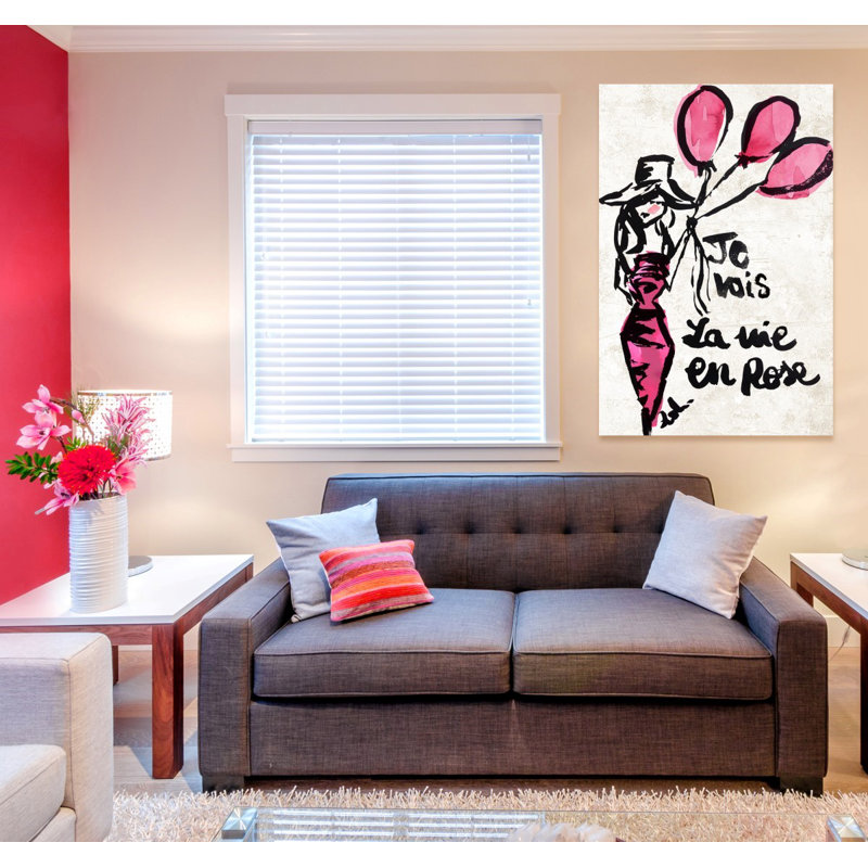 La vie en rose, peinture sur toile tendue, H 15 po x l 10 po