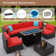 Ensemble de conversation modulaire 8 pièces avec coussins 8 pièces