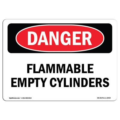 Flammable Empty Cylinders Sign