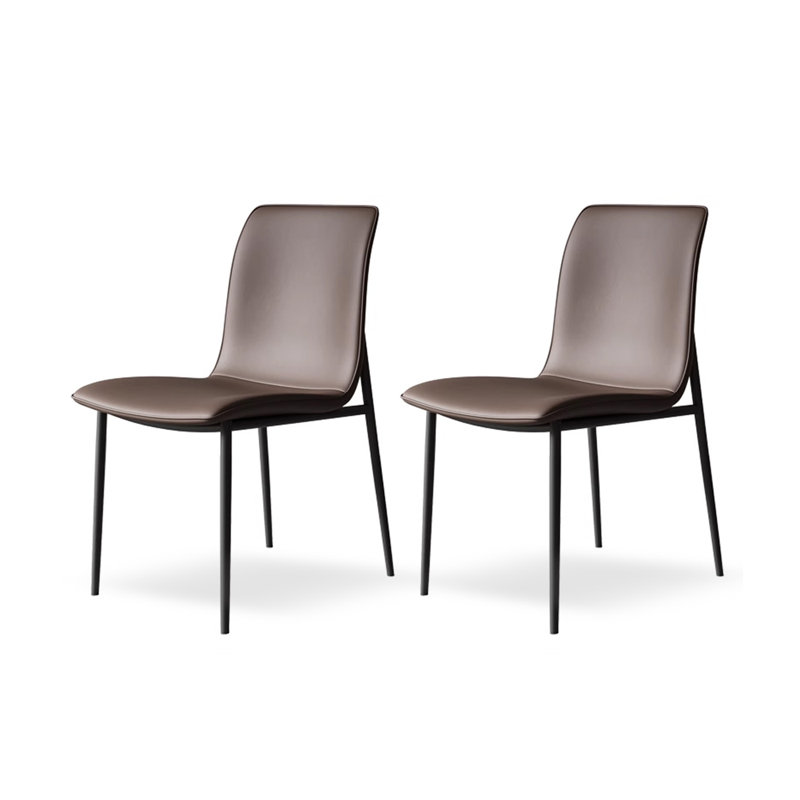 Chaise de salle à manger en cuir à pattes pour chat Italian Minimalist Home, Brun