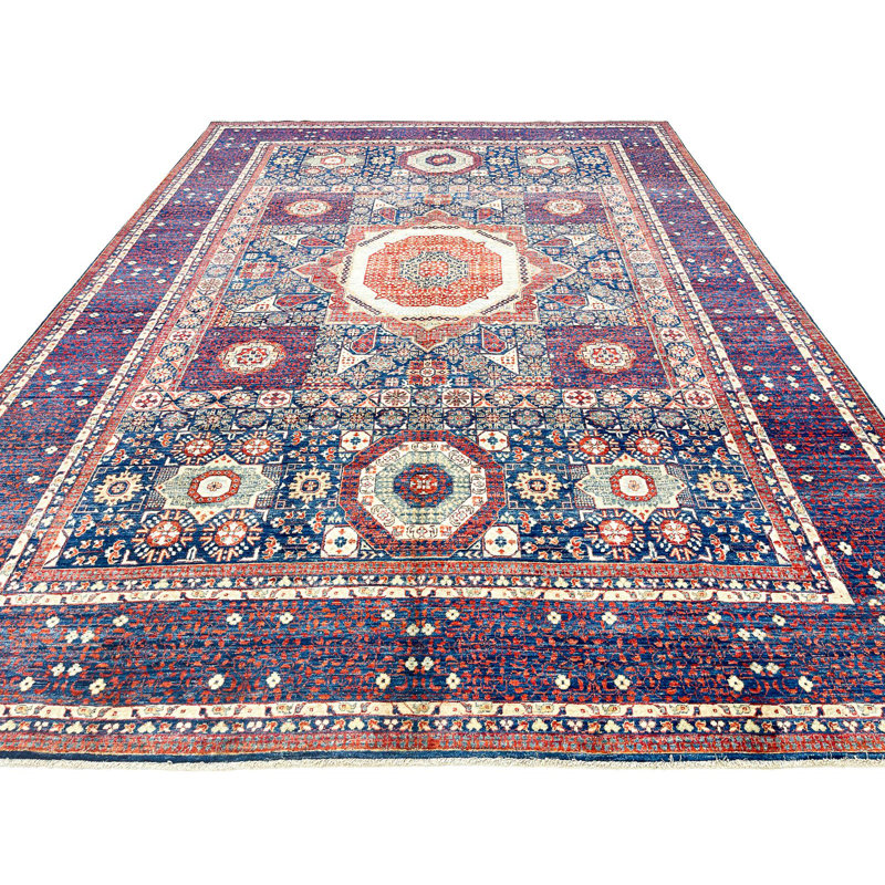 One-of-a-Kind 9′10″ X 13′7″ New Age Wool Area Rug in Navy