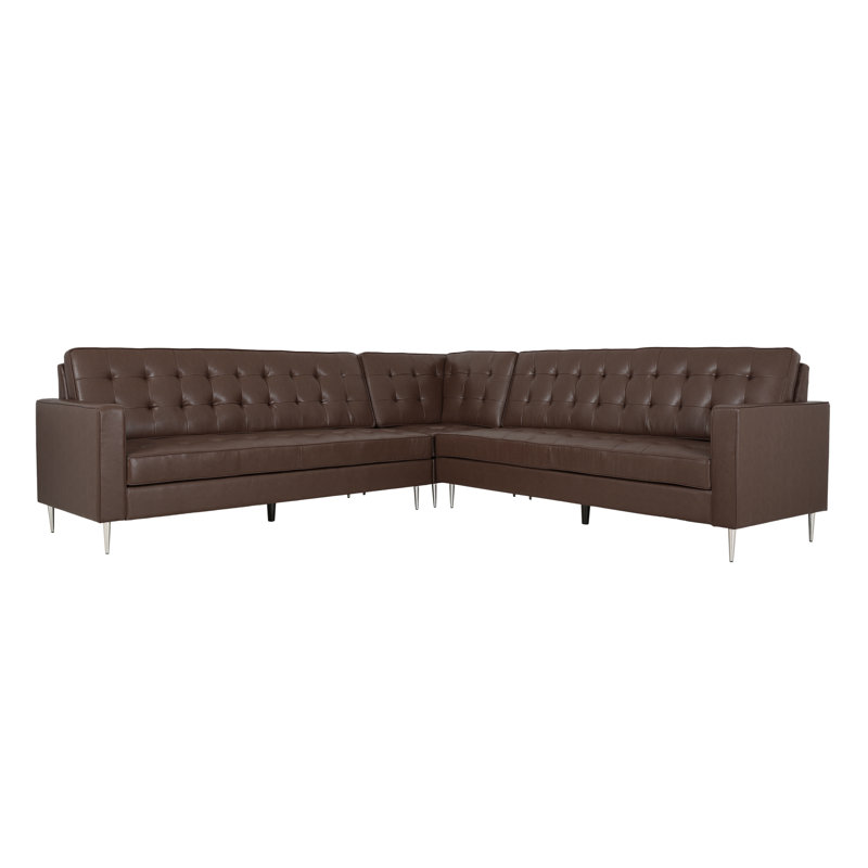 Canapé modulaire Tashyla, Similicuir brun foncé