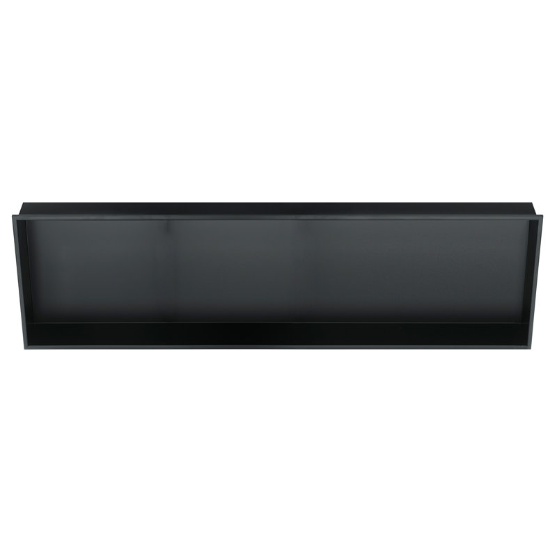 12-in x 36-in Ultra-thin Frame Recessed Stainless Steel Shower Niche, Matte Black
