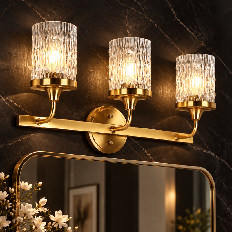 3-Light Dimmable Textured Bathroom Vanity Light ETL Certified