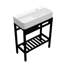 Lavabo console en céramique 28 po x 12 po avec planche à récurer intégrée, construction, facile à installer, compatibilité intérieur / extérieur, finition non teintée, utilisation