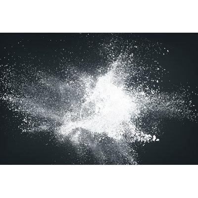 Abstract White Powder Against Dark Background 1 Piece Wrapped Canvas Wall Art
