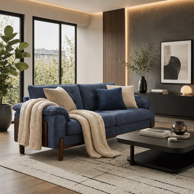 3 Seater Modern Boucle Upholstered Sofa