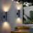 Outdoor Wall Lights Matte Black Up & Down Square Wall Sconces (E26 Base, Bulb Not Included)-170665353-170665352