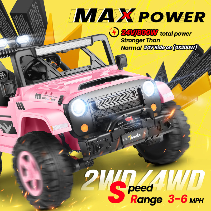 Pink 24V 2-Seater Electric SUV with Remote Control