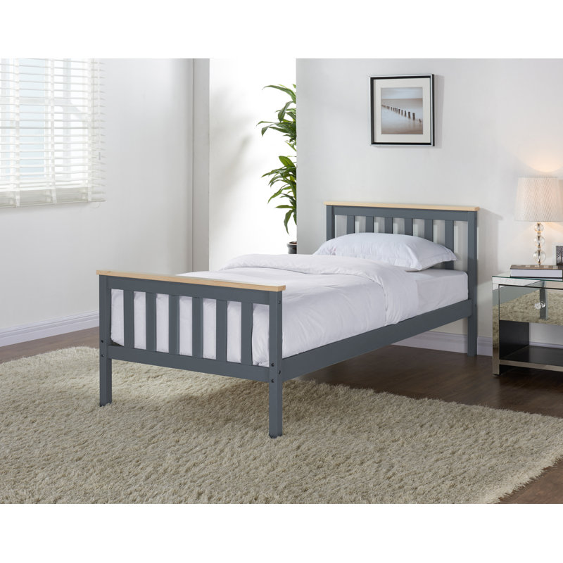 Aaliyahmarie Solid Wood Bed, Grey/Oak, Double (4'6)