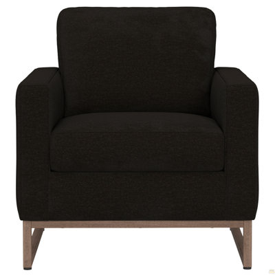 Chaise d'appoint noire avec pieds en métal