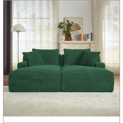 Méridienne compressible double - aucun assemblage requis, causeuse moelleuse moderne pour lire dans la chambre à coucher